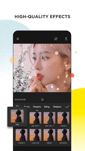 CapCut high-quality effects panel