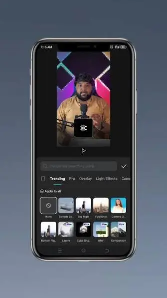 Capcut editor timeline on a phone screen